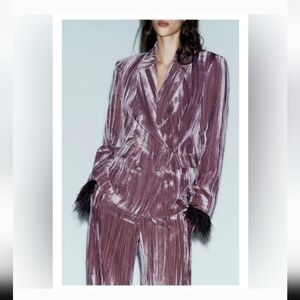 Zara Velvet Pantsuit - Mauve